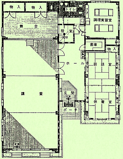 山中湖村長池コミュニティセンターの平面図