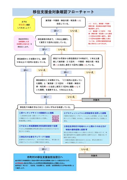 移住支援金フローチャートの図