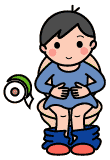 トイレに座る子どものイラスト